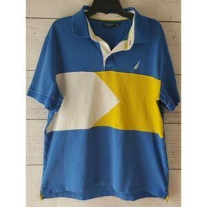 Nautica‎ Sailing Club Mens XL Short Sleeve Polo Shirt Cotton Spellout